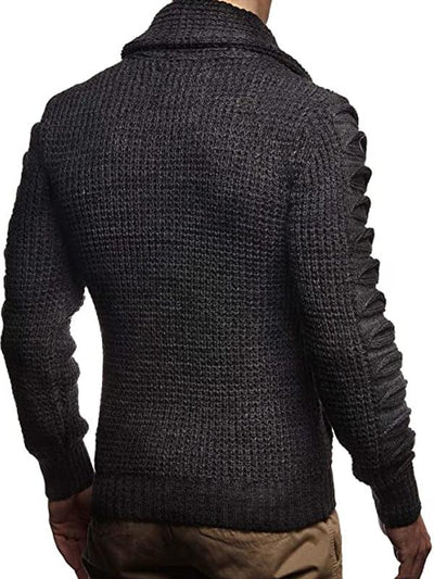 Men's Fashion Casual Button Turtleneck Sweater Coat