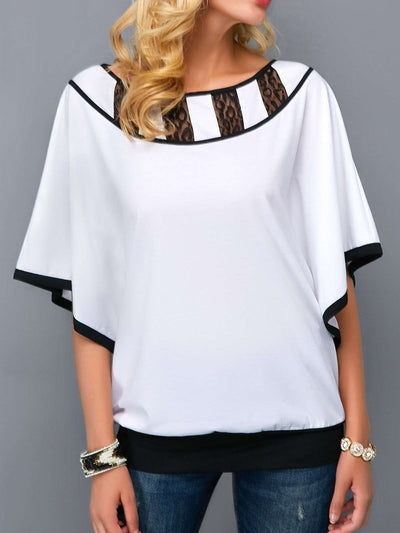 Lace Gored Batwing sleeve T-Shirts