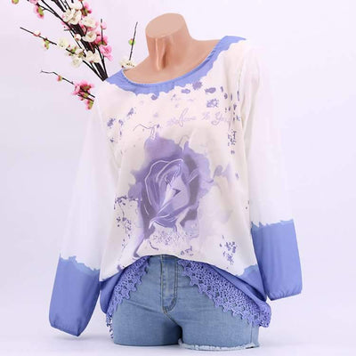 Floral Long sleeve Lace T-Shirts