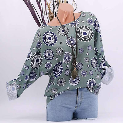 Floral Loose Batwing sleeve T-Shirts