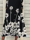 Floral-Print Crew Neck Long Sleeve Casual Dresses