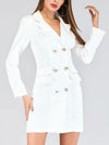 Chic Woman V-neck Double-breasted Blazer Dress