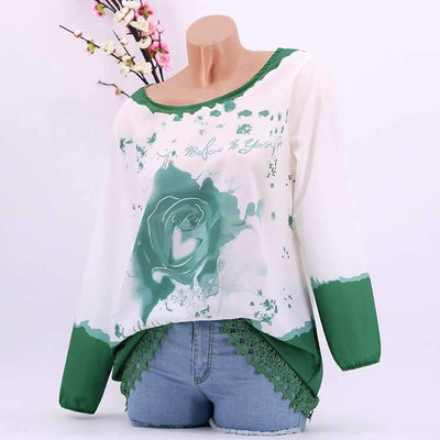 Floral Long sleeve Lace T-Shirts