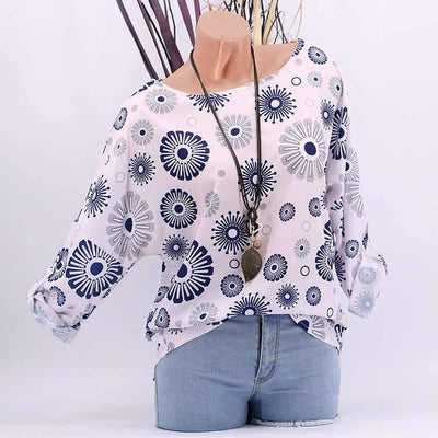 Floral Loose Batwing sleeve T-Shirts