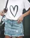Fashion Casual Loving Printed T-Shirt With Round Collar And Short Sleeves T-Shirts