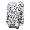 Round Collar Leopard Print Long Sleeve Sweaters