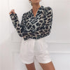 Fashion Leopard Print Long Sleeve Chiffon Blouses