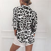 Fashion Leopard Print Long Sleeve Chiffon Blouses