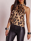 Fashion  Sexy Leopard Backless T-Shirts