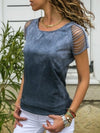 Pure cotton short sleeve gradient ramp high quality T-shirt