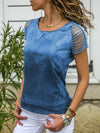 Pure cotton short sleeve gradient ramp high quality T-shirt