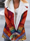 Fashion Print Plush Lapel Long sleeve Coats