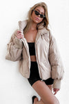 Fashion Casual Pure Stand collar Long sleeve Down coat