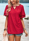 Sweet Plain Knit Top Short Sleeve Woman Fashion T-shirts