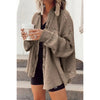 Waffle new casual women turn sown neck plain blouses coats