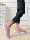 Rhinestone Design Portable Overfoot Lightweight Flyknit Woman Sneakers