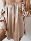 Sexy Off-Shoulder Pure Color Long Sleeve Evening Blouses