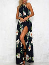 Fashion Sexy Backless Floral Maxi Dresses