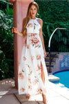 Fashion Sexy Backless Floral Maxi Dresses