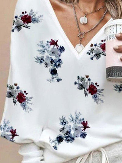 Floral Casual Long sleeve Shirts & Tops