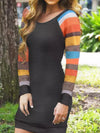 Casual Round neck women colorful bodycon Dresses