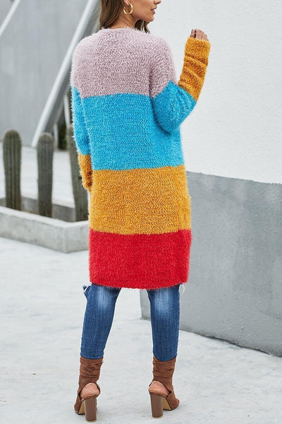 Multicolor Stitching Knit Cardigan