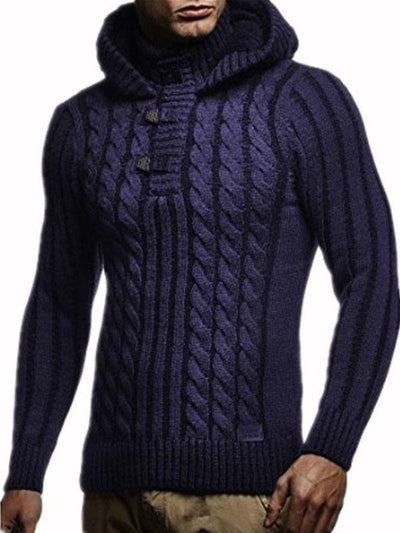 Mens Fashion Hooded Casual Sweater