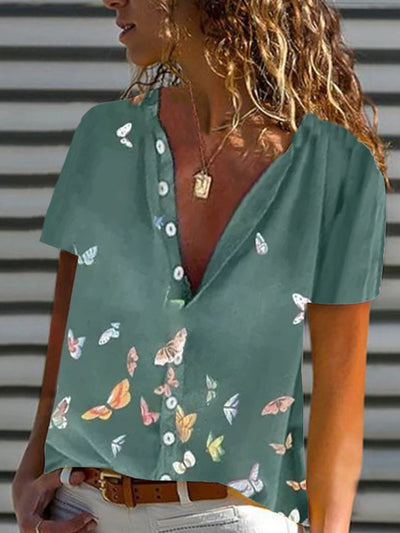 Short Sleeve Casual Butterfly Shirts