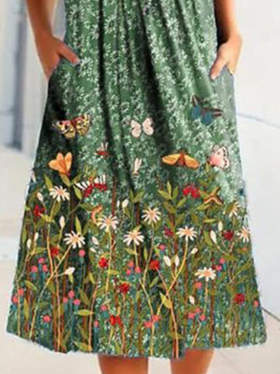 Shift Vintage Summer Midi Dresses For Women