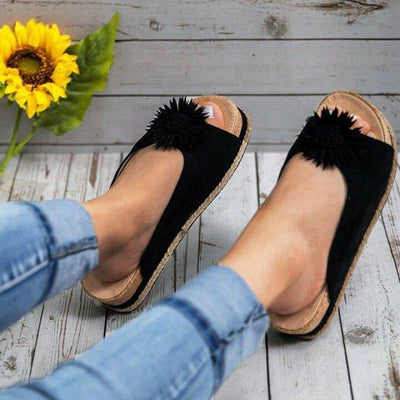 Women Elegants Flower Slip on Sandals