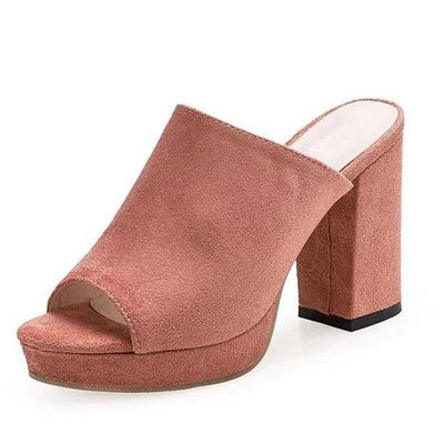 Suede Gladiator Sexy High Heels Slippers Slip On Sandals