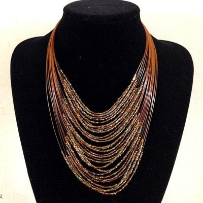 African Beads Multiplayer Statement Necklaces