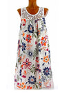 Floral Floral Printed Sleeveless Lace Shift Dresses