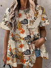 Women's Blouses Printed Crew Neck Ruffle Short Sleeve Blouse - Blouses - Instastyled | Online Fashion Free Shipping Clothing, Dresses, Tops, Shoes - 11/03/2022 - 20-30 - BLO2203111622