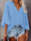 Women's Blouses V-Neck Lace Flare Sleeve Blouse - Blouses - Instastyled | Online Fashion Free Shipping Clothing, Dresses, Tops, Shoes - 20-30 - 21/03/2022 - BLO2203211638