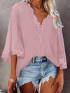 Women's Blouses V-Neck Lace Flare Sleeve Blouse - Blouses - Instastyled | Online Fashion Free Shipping Clothing, Dresses, Tops, Shoes - 20-30 - 21/03/2022 - BLO2203211638
