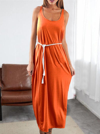 Women's Dresses Loose U-Neck Backless Sleeveless Dress - Maxi Dresses - Instastyled | Online Fashion Free Shipping Clothing, Dresses, Tops, Shoes - 10-20 - 27/06/2022 - Casual Dresses