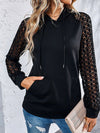 Women's Hoodies Fashionable Lace Splicing Pullover Hoodie - Hoodies - Instastyled | Online Fashion Free Shipping Clothing, Dresses, Tops, Shoes - 24/12/2022 - Color_Black - Color_Blue