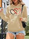 Women's Hoodies Long Sleeve Love Patern Printed Hoodie - Hoodies - Instastyled | Online Fashion Free Shipping Clothing, Dresses, Tops, Shoes - 24/11/2022 - Color_ Black - Color_ Khaki