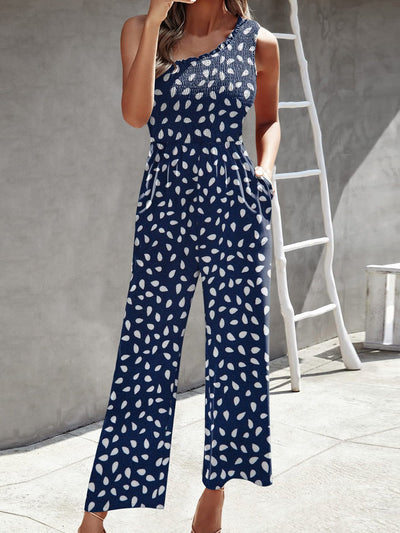 Women's Jumpsuits Printed One Shoulder Wide Leg Jumpsuit - Jumpsuits - Instastyled | Online Fashion Free Shipping Clothing, Dresses, Tops, Shoes - 20/05/2022 - 30-40 - Bottoms