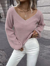 Women's Sweaters Loose Solid V-Neck Long Sleeve Sweater - Sweaters - Instastyled | Online Fashion Free Shipping Clothing, Dresses, Tops, Shoes - 16/09/2022 - Color_Black - Color_Gray