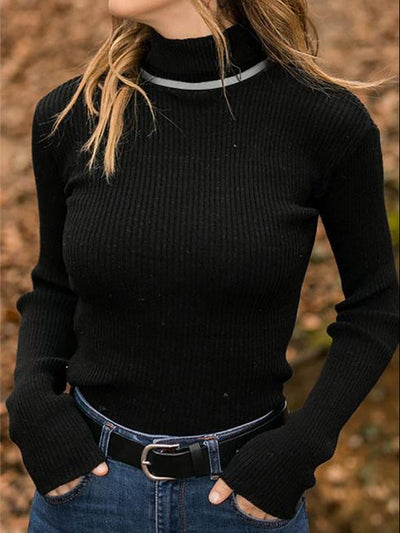 Women's Sweaters Solid Turtleneck Long Sleeve Slim Knitted Sweater - Sweaters - Instastyled | Online Fashion Free Shipping Clothing, Dresses, Tops, Shoes - 23/11/2022 - Color_Army_ Green - Color_Black
